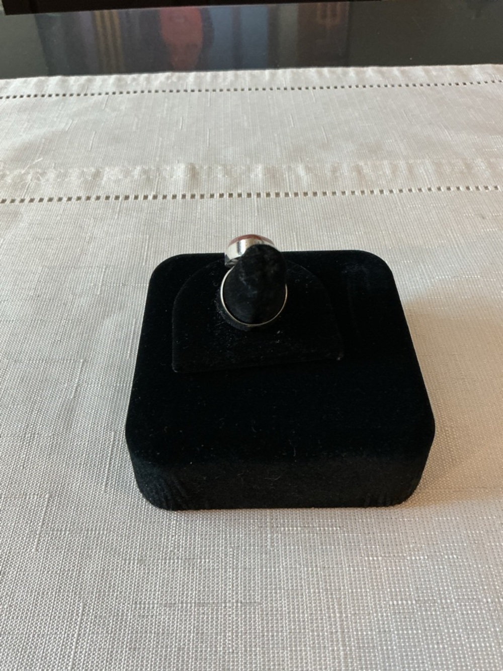 Red Jasper Vintage Sterling Silver Shield Ring - Picture 3 of 5